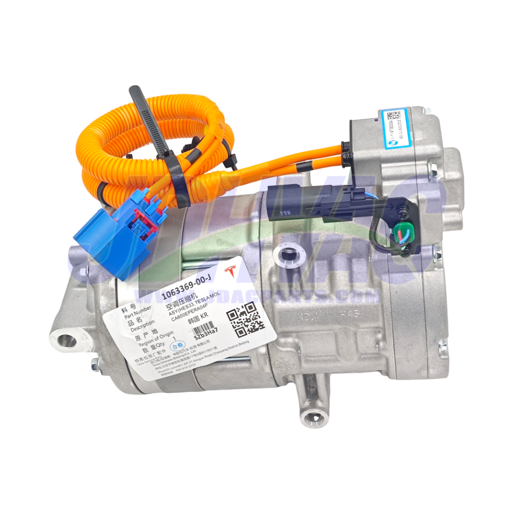 Tesla Model S, Model X, electric AC compressor, Chinese supplier JDHVAC 1028398-00-E 102839800E 1063369-00-F