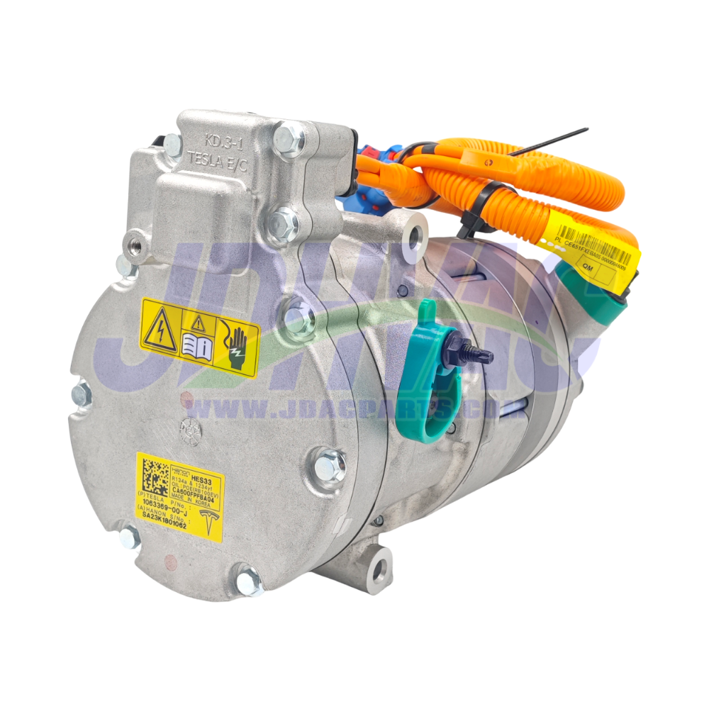 Tesla Model S, Model X, electric AC compressor, Chinese supplier JDHVAC 1028398-00-E 102839800E 1063369-00-F